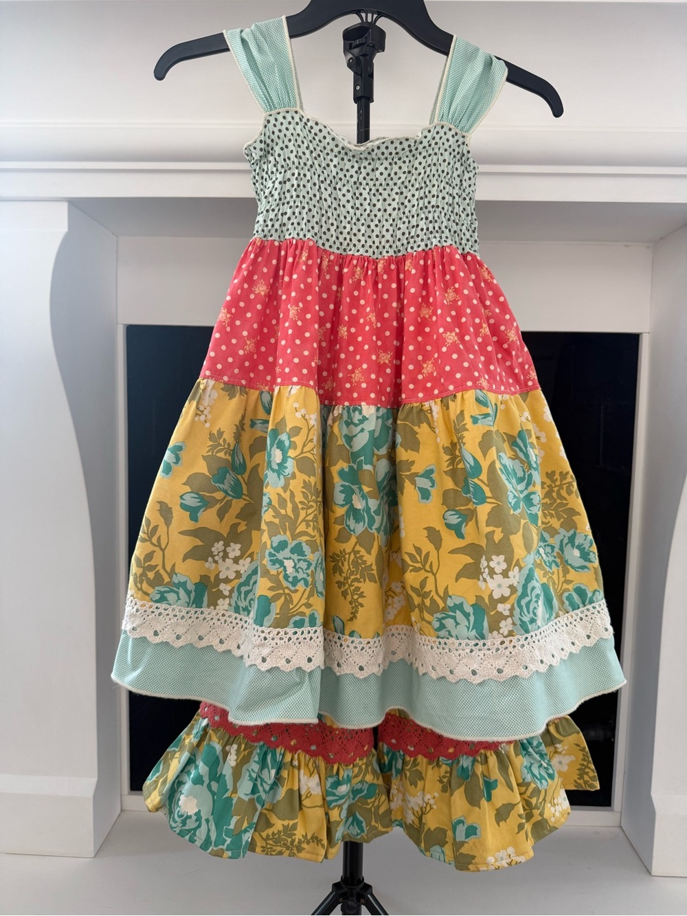 Girls' Multi-Color Tiered Floral Dress